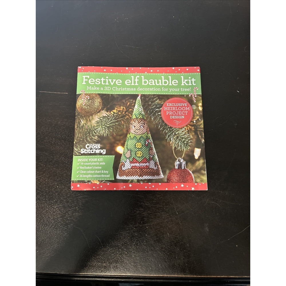 Festive Elf Bauble Kit The World of Cross Stitching